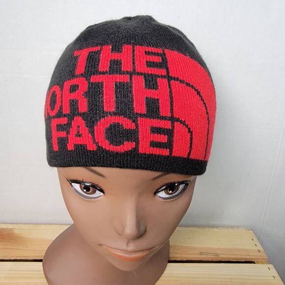 The North Face Infant Black & Red Knit Beanie - Picture 1 of 6